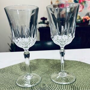 Toscany Lead Crystal Wine Glass Goblet Classic Elite EUC Set of 2